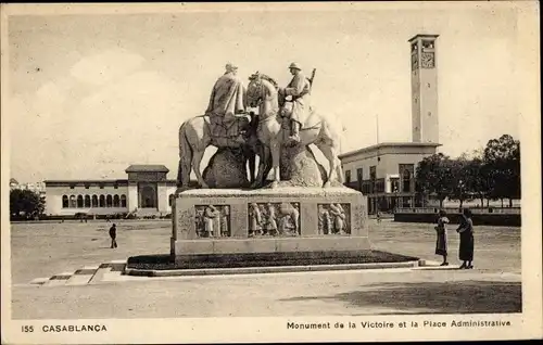 Ak Casablanca Marokko, Monument de la Victoire et la Place Administrative