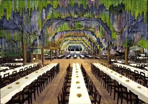 Künstler Ak Annaberg Buchholz Erzgebirge, Festhalle und Keglerheim, Blaue Grotte von Capri