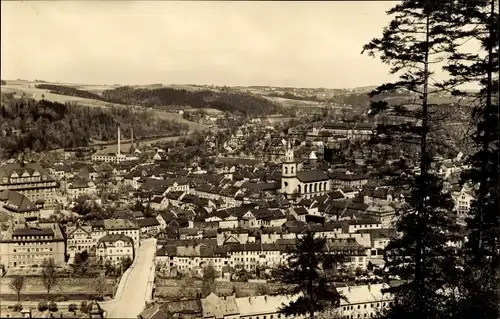 Ak Elsterberg an der Weißen Elster Vogtland, Blick auf den Ort