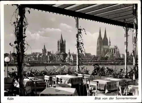 Ak Köln am Rhein, Blick von der Sünnerterrasse, Dom