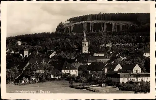 Ak Scheibenberg im Erzgebirge Sachsen, Ortsansicht