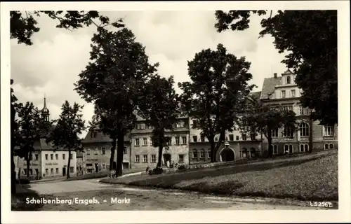 Ak Scheibenberg im Erzgebirge, Markt