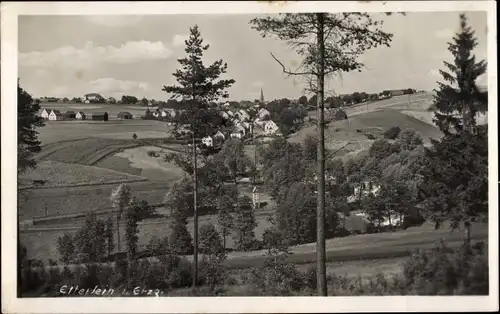 Foto Ak Elterlein im Erzgebirge Sachsen, Blick aus der Ferne auf den Ort und die Umgebung