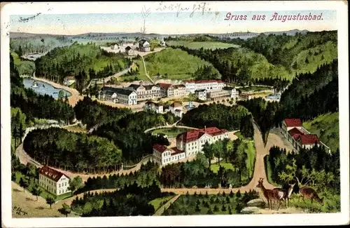 Ak Liegau Augustusbad Radeberg, Gesamtansicht