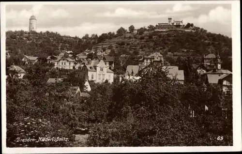 Ak Niederlössnitz Niederlößnitz Radebeul Sachsen, Panorama, Friedensburg