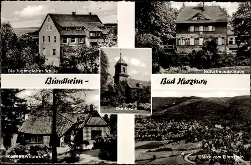 Ak Bündheim Bad Harzburg am Harz, Kirche, Jugendleiter-Schule, Naturfreunde-Haus, Kaffee Winuwuk