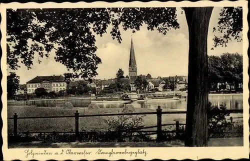 Ak Holzminden Oberweser, Ortschaft, Dampferanlegeplatz