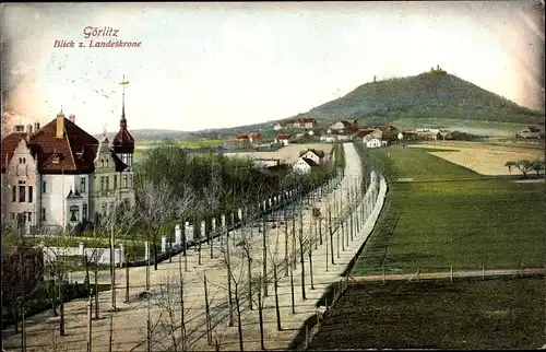 Ak Görlitz in der Lausitz, Blick zur Landeskrone