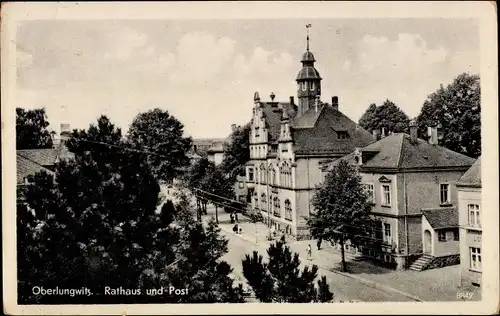 Ak Oberlungwitz in Sachsen, Rathaus, Post