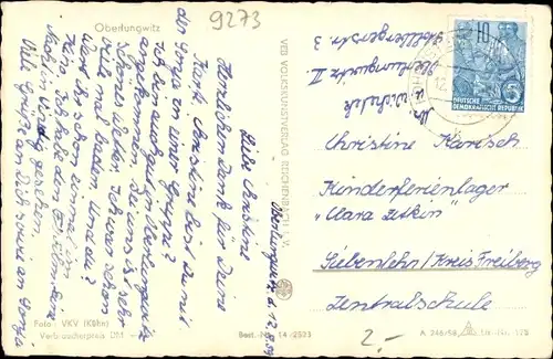 Ak Oberlungwitz in Sachsen, Teilansicht