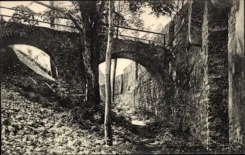 Ak Frauenstein im Erzgebirge, Partie aus der Ruine