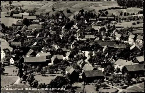 Ak Schöna Sächsische Schweiz, Blick vom Zirkelstein