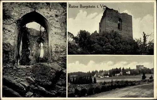 Ak Burgstein Weischlitz im Vogtland, Ruine