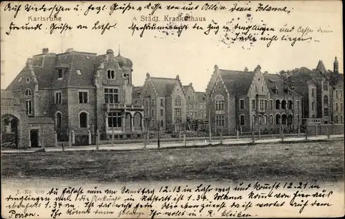 Ak Karlsruhe in Baden, Städt. Krankenhaus