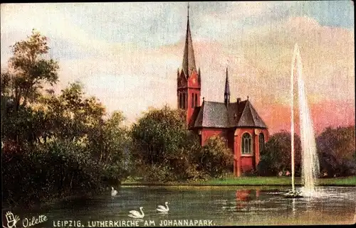 Künstler Ak Leipzig in Sachsen, Lutherkirche am Johannapark, Tuck 180 B