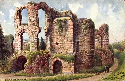 Künstler Ak Flower, Charles, Trier, Römischer Kaiserpalast, Ruine
