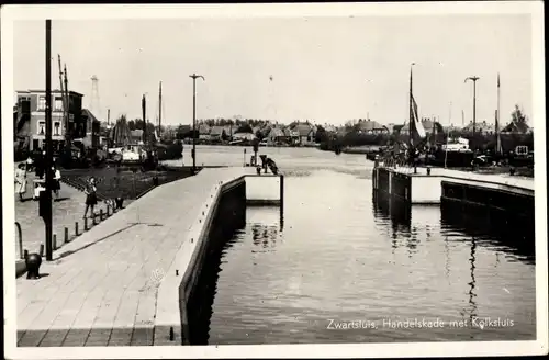 Ak Zwartsluis Overijssel Niederlande, Schleuse