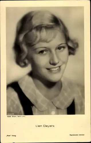 Ak Schauspielerin Lien Deyers, Portrait, Ross Verlag 6363 1