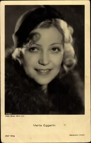 Ak Schauspielerin Marta Eggerth, Portrait
