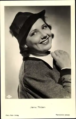 Ak Schauspielerin Jane Tilden, Portrait mit Hut