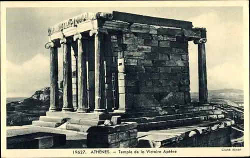 Ak Athen Griechenland, Temple de la Victoire Aptère