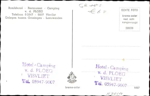 Ak Visvliet Groningen, Bondshotel, Restaurant, Camping