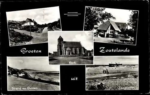 Ak Zoutelande Niederlande, Strand en Duinen, Zeegesicht