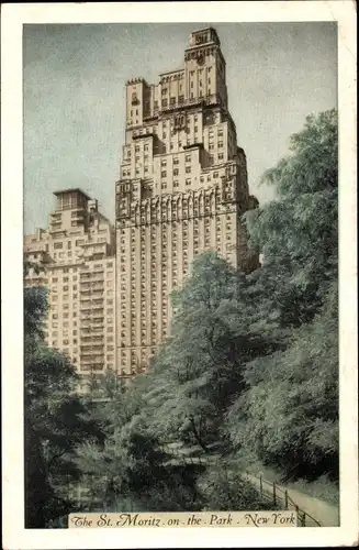 Ak New York City USA, The St. Moritz on the Park, Hotel, Central Park South