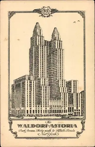 Ak New York City USA, Waldorf-Astoria, Park Avenue, 49th to 50th Streets