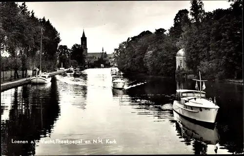 Ak Loenen aan de Vecht Utrecht, Theekoepel en N.H. Kerk