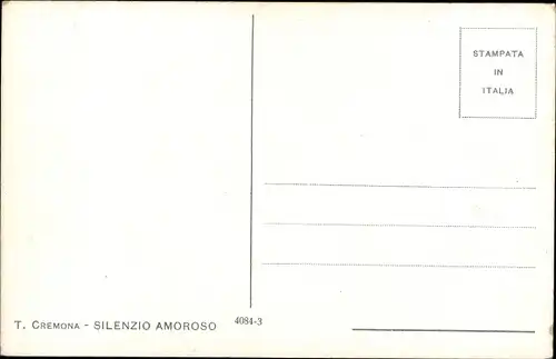Künstler Ak Cremona, T., Silenzio Amoroso, Traurige Frau mit Mann