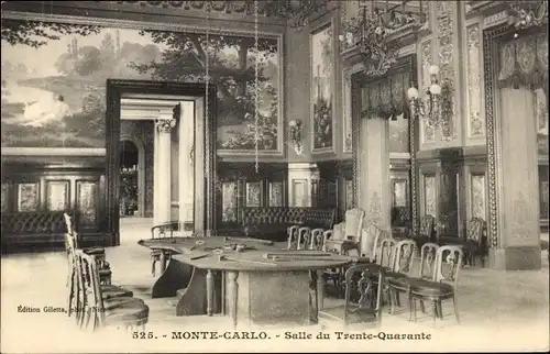 Ak Monte Carlo Monaco, Salle du Trente Quarante, Peintures