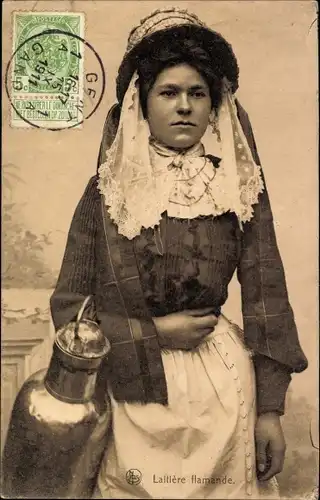 Ak Laitière Flamande, Flämisches Milchmädchen