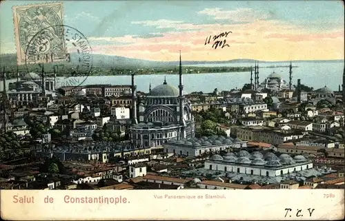 Ak Galata Konstantinopel Istanbul Türkei, Vue Panoramique de Stambul