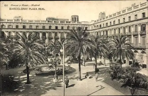 Ak Barcelona Katalonien Spanien, Plaza Real