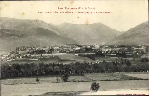 Ak Puigcerda Katalonien, Panorama, Pyrenäen, Gebirgskette