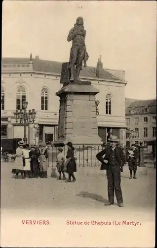 Ak Verviers Wallonien Lüttich, Statue de Chapuis, le Matyr