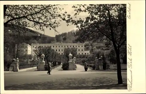 Foto Ak Karlovy Vary Karlsbad Stadt, Restaurant Park-Hotel