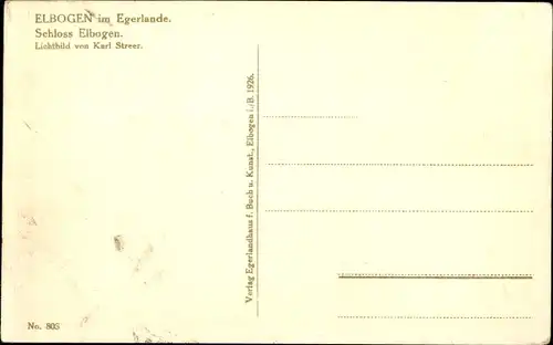 Ak Elbogen Egerland Region Karlsbad, Schloss, Brücke