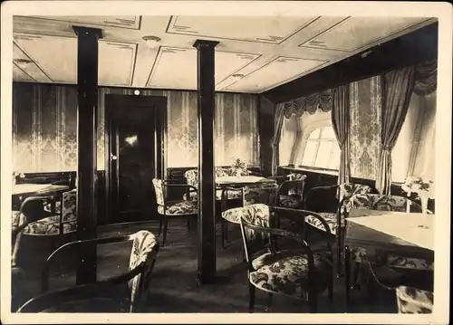 Ak Luftschiff LZ-127 Graf Zeppelin, Großer Aufenthaltsraum, Innenansicht