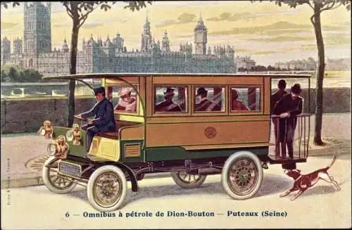Ak Puteaux Hauts de Seine, Omnibus a petrole de Dion Bouton