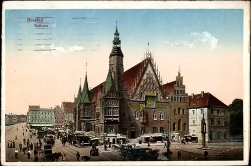 Ak Wrocław Breslau Schlesien, Rathaus