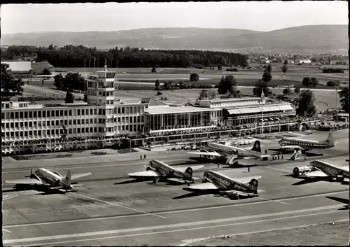 Ak Kloten Kt Zürich Schweiz, Flughof, Passagierflugzeuge
