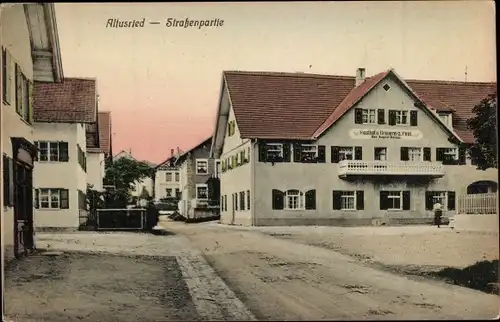 Ak Altusried Ostallgäu Bayern, Straßenpartie, Gasthof zur Post