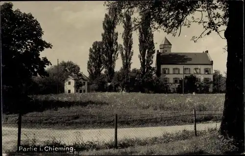 Ak Chieming am Chiemsee Oberbayern, Ortspartie, Gebäude