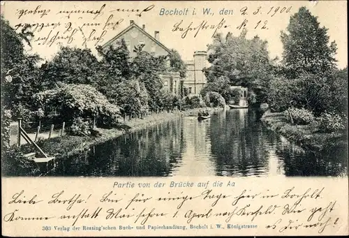 Ak Bocholt im Münsterland Westfalen, Aa von der Brücke gesehen