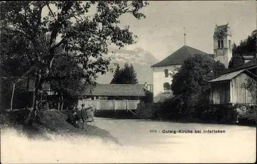 Ak Gsteigwiler Kanton Bern Schweiz, Kirche Gsteig