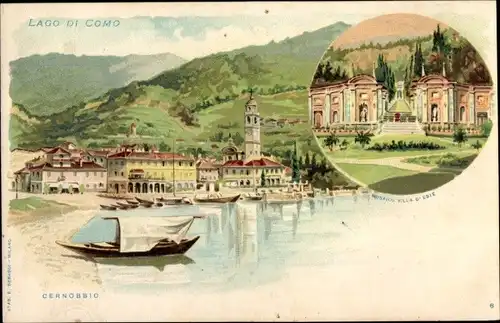 Litho Cernobbio Lago di Como Lombardia, Teilansicht