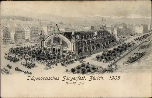 Ak Zürich Stadt Schweiz, Eidgenössisches Sängerfest 1905