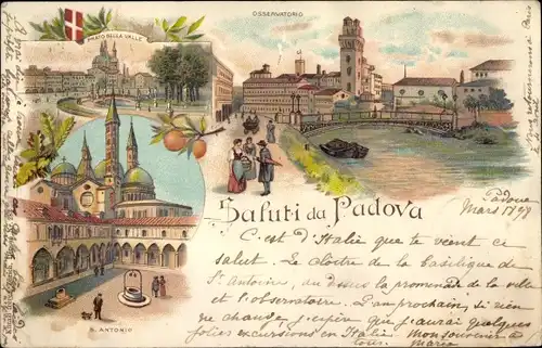 Litho Padova Padua Veneto, Osservatorio, S. Antonio
